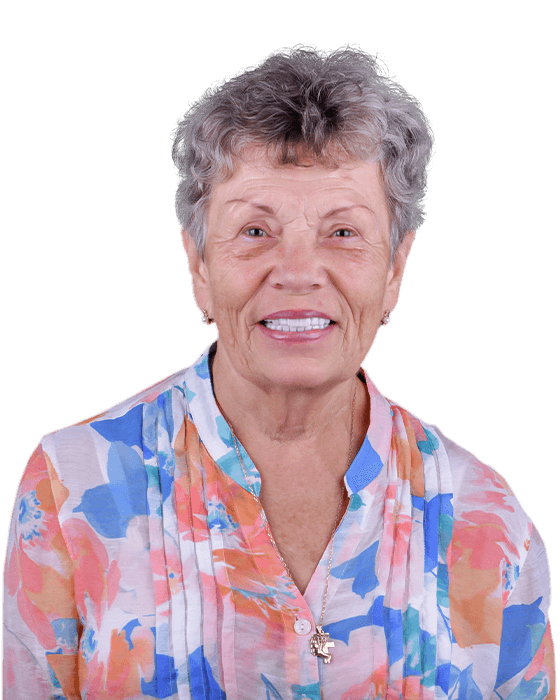 elder woman smiling after getting dental implants in Cabo San Lucas